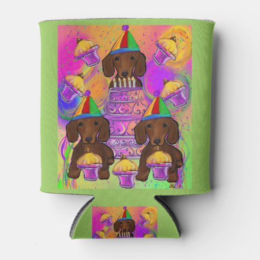 Rote Dackeln Dosenkühler (Vorderseite)