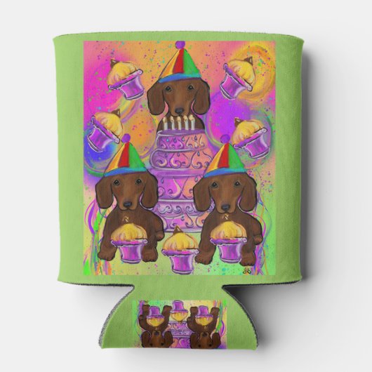 Rote Dackeln Dosenkühler (Rückseite)