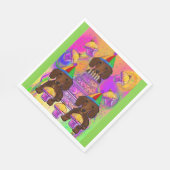 Rote Dackeln Serviette (Ecke)