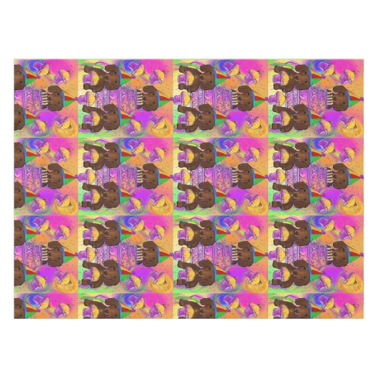 Rote Dackeln Tischdecke (Vorderseite (Horizontal))