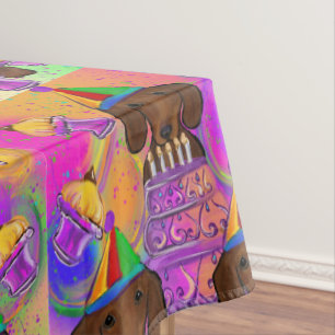 Rote Dackeln Tischdecke