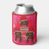 Rote Dackeln Weihnachten Dosenkühler (Kanne Vorderseite)