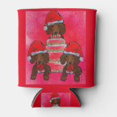 Rote Dackeln Weihnachten Dosenkühler (Vorderseite)