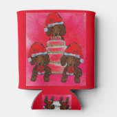 Rote Dackeln Weihnachten Dosenkühler (Rückseite)