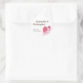 Rote Dahlia Blume Gastgeschenk Hochzeit Etikett Si Runder Aufkleber (Tasche)