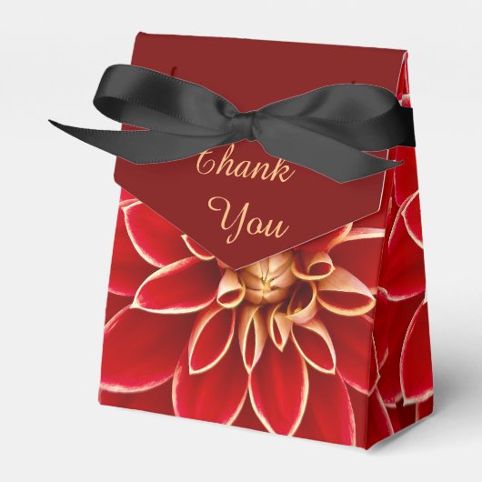 Rote Dahlie Danke Geschenkschachtel (Vorderseite)