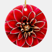 Rote Dahlie, digitale Kunst Keramik Ornament (Hinten)