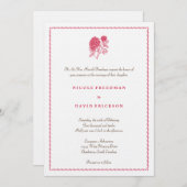 Rote Dahlie Einladung zur Hochzeit (Vorne/Hinten)