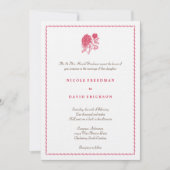 Rote Dahlie Einladung zur Hochzeit (Vorderseite)