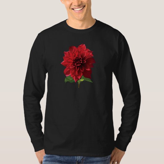 Rote Dahlie Spartacus T-Shirt (Vorderseite)