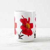 Rote Dahlien-Blumen-Tasse Kaffeetasse (Mittel)