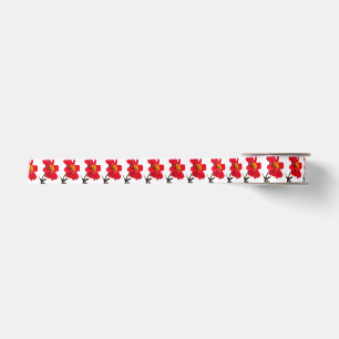 Rote Dahlien-Blumenband Satinband