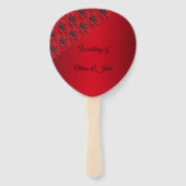 Rote Dahlien im gotischen Stil Fächer (Vorderseite)