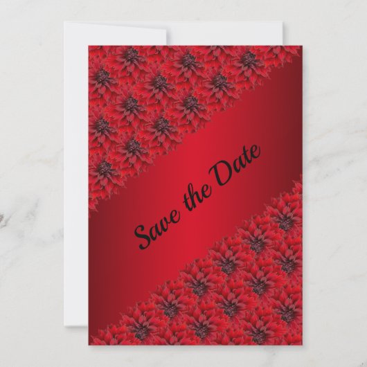 Rote Dahlien im gotischen Stil Save the Date (Vorderseite)