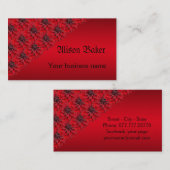 Rote Dahlien im gotischen Stil, Visitenkarte (Vorne/Hinten)