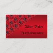 Rote Dahlien im gotischen Stil, Visitenkarte (Vorderseite)