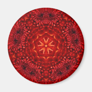 ROTE DAHLIENBLUMEN Abstrakte Floral Magnet