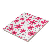 Rote Daisy-Blume im Retro-Hintergrund Sommer Fliese (Seite)