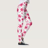 Rote Daisy-Blume im Retro-Hintergrund Sommer Leggings (Rechts)