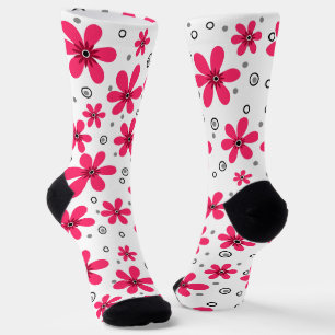 Rote Daisy-Blume im Retro-Hintergrund Sommer Socken