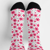 Rote Daisy-Blume im Retro-Hintergrund Sommer Socken (Oben)