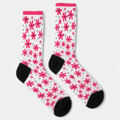 Rote Daisy-Blume im Retro-Hintergrund Sommer Socken (Rechts)