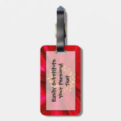 Rote Daisy-Blume mit Gelbpollen Abstrakt Gepäckanhänger (Rückseite vertikal)