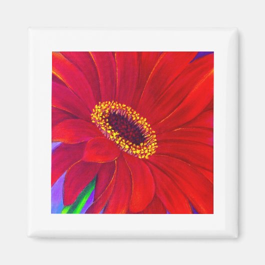 Rote Daisy Gerber Blume Malerei Art - Multi Magnet (Vorne)