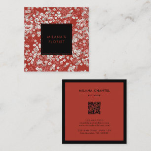 Rote Daisy Moderne Trendige Blume Florist Quadratische Visitenkarte