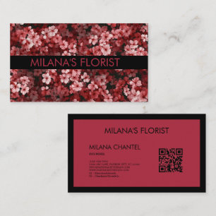 Rote Daisy Moderne Trendige Blume Florist  Visitenkarte