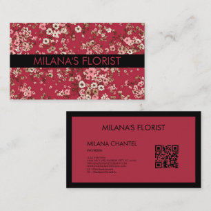 Rote Daisy Moderne Trendige Blume Florist  Visitenkarte