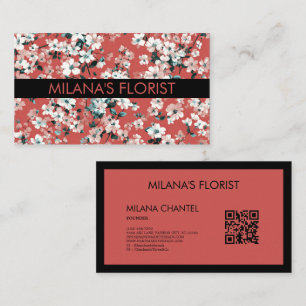 Rote Daisy Moderne Trendige Blume Florist  Visitenkarte