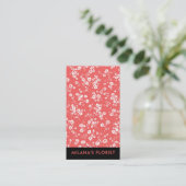 Rote Daisy Moderne Trendige Blume Florist  Visitenkarte (Stehend Vorderseite)