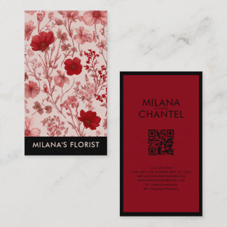 Rote Daisy Moderne Trendige Blume Florist Visitenkarte