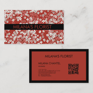 Rote Daisy Moderne Trendige Blume Florist  Visitenkarte