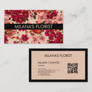 Rote Daisy Moderne Trendige Blume Florist  Visitenkarte