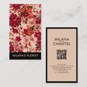 Rote Daisy Moderne Trendige Blume Florist  Visitenkarte