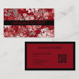 Rote Daisy Moderne Trendige Blume Florist  Visitenkarte