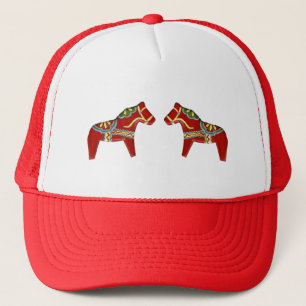 Rote Dala-Pferd-Mütze Truckerkappe