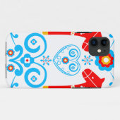 Rote Dala Pferde Case-Mate iPhone Hülle (Rückseite (Horizontal))