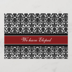 Rote Damast-Entlaufen-Mitteilungs-Karten Ankündigung