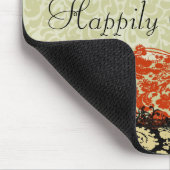 Rote Damast-Hochzeit Mousepad (Ecke)