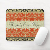Rote Damast-Hochzeit Mousepad (Mit Mouse)