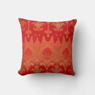 Rote Damast Vintage Elegante Brokat Kissen