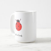 Rote Dame Bug Statement Mug Kaffeetasse (Vorderseite Links)