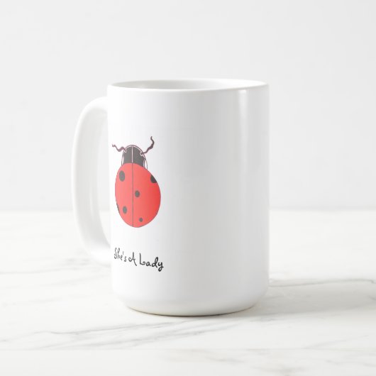 Rote Dame Bug Statement Mug Kaffeetasse (Vorderseite Links)
