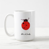 Rote Dame Bug Statement Mug Kaffeetasse (Links)