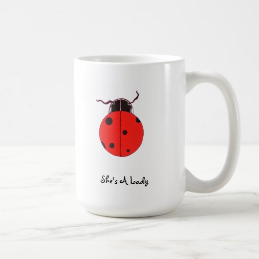 Rote Dame Bug Statement Mug Kaffeetasse (Rechts)