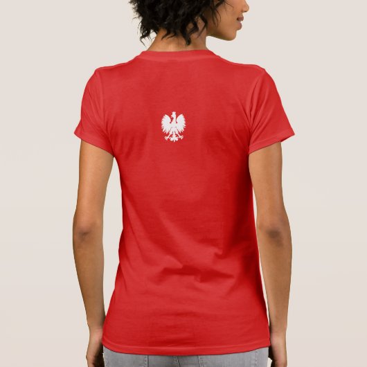 Rote Damen Polnischer T - Shirt (Rückseite)