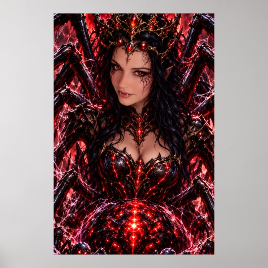 Rote Dämonin Gothic Fantasy Poster (Vorne)